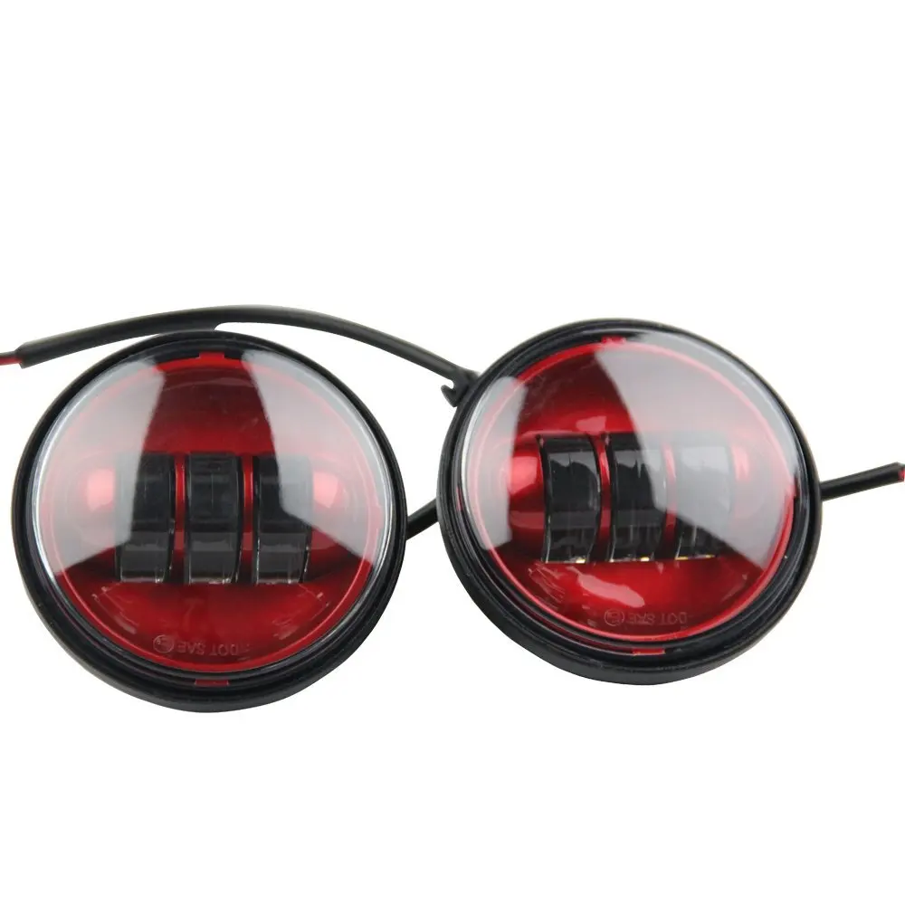 Bakuis Harley moto " Круглый H4 светодиодный HeadlIights с 4-1/2" прохождения лампы 4," светодиодный фонарь для Harley Davidson(красный