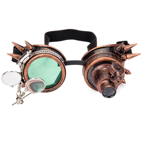 Очки для косплея LELINTA в стиле стимпанк, винтажные викторианские, готические, цветные, очки с заклепками