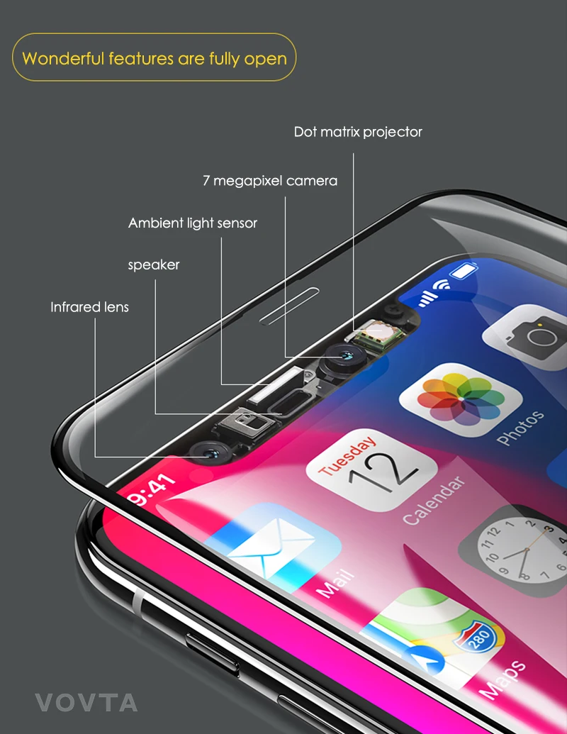 Защитное стекло VOVTA для iPhone 7, протектор экрана iPhone 8, Xr, Xs, Xs, макс. закаленное стекло на iPhone X, 6, 6s, 7, 8 Plus, Xs, стекло