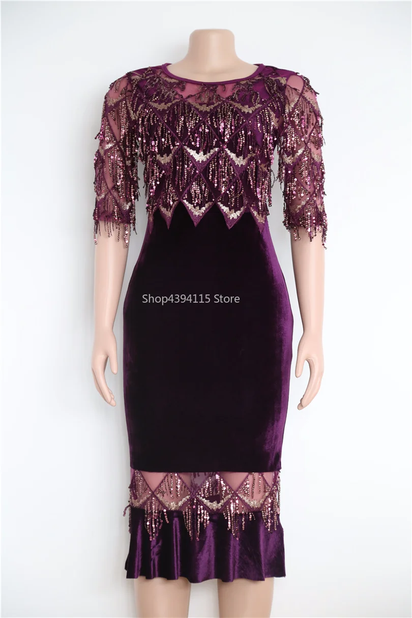 Новый стиль африканская женская одежда Дашики модное бархатное платье с