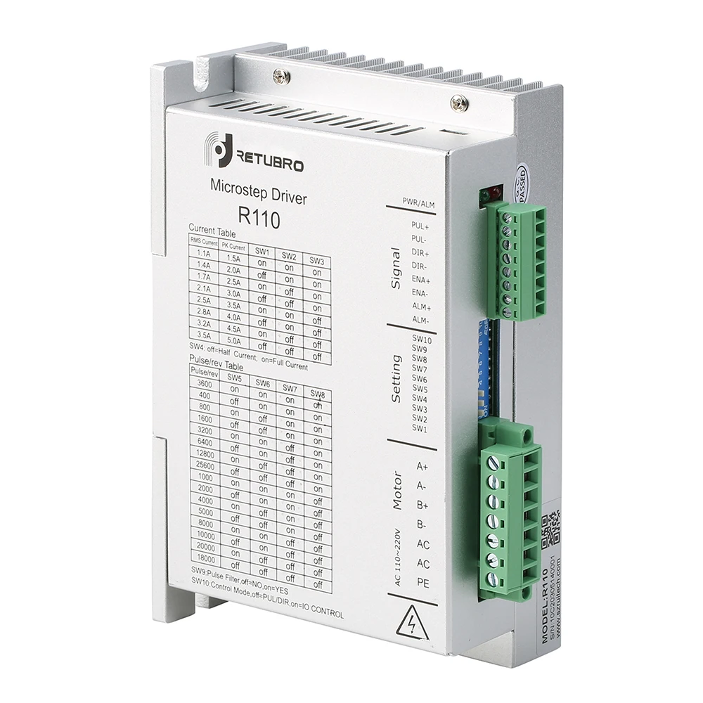 RETUBRO шаговый двигатель Nema 43 R110 AC 110-230 в 1,1-5.0A 2 фазы открытый цикл шаговый драйвер 220 В
