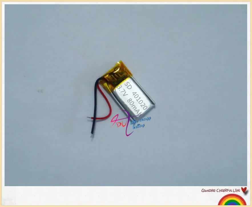 Литий-ионные полимерные аккумуляторы 401020 80 мА · ч 3 7 в 20x10x4 мини Bluetooth-гарнитура