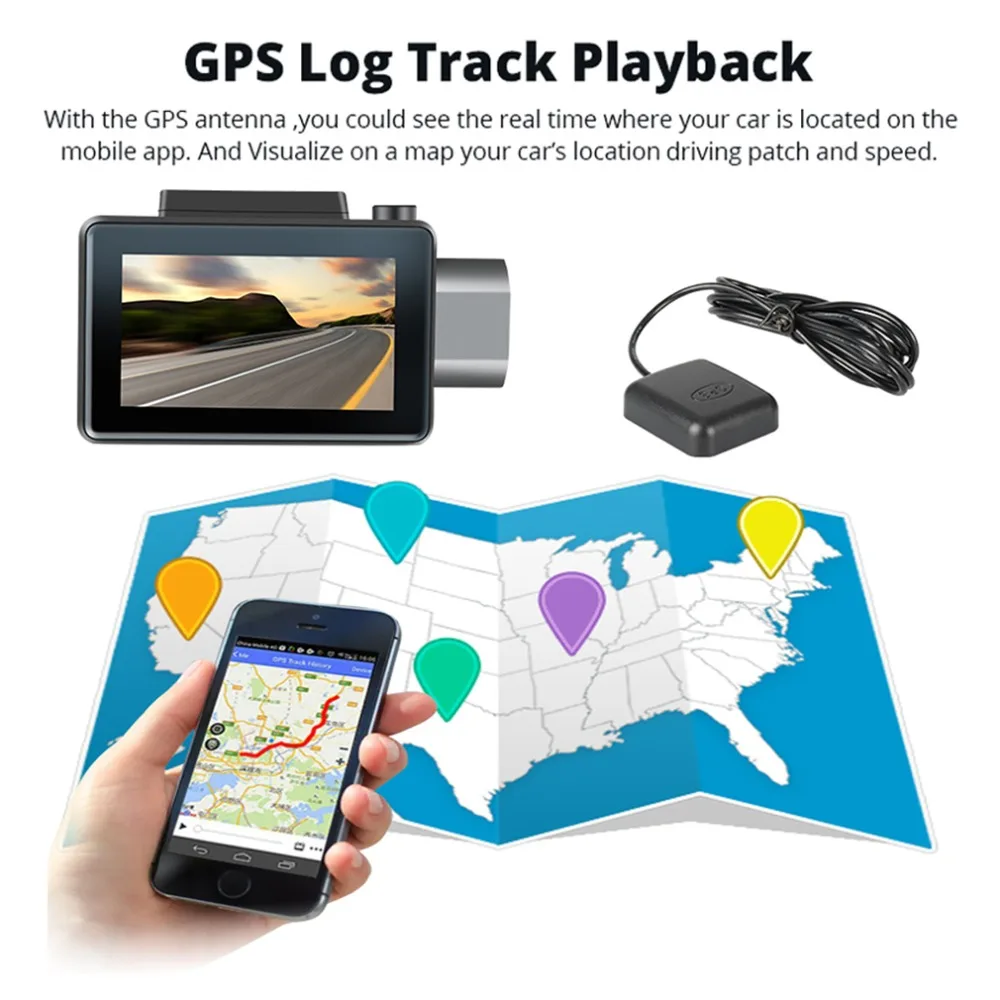 3g WiFi Автомобильный видеорегистратор Android gps камера рекордер двойной объектив Автомобильный видеорегистратор видео рекордер WDR 24 часа парковки дистанционный монитор видеорегистратор era