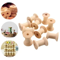 100pcs blank wooden empty spools for wire trims thread bobbins cord coils diy craft