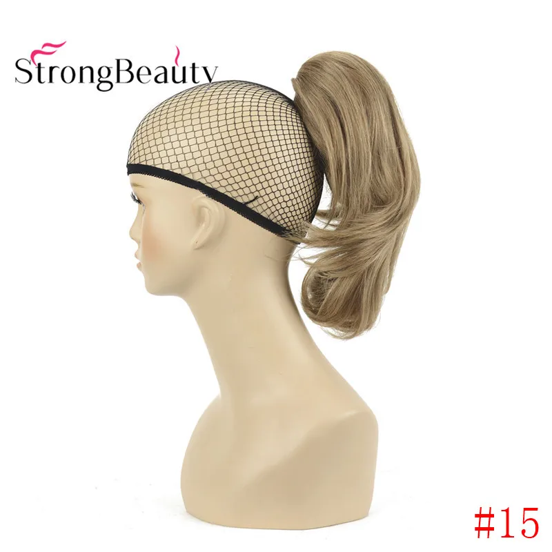 StrongBeauty 12 дюймов 10% синтетические 90% человеческие волосы короткая кудрявая заколка для хвоста в наращивание волос с зажимом для когтей