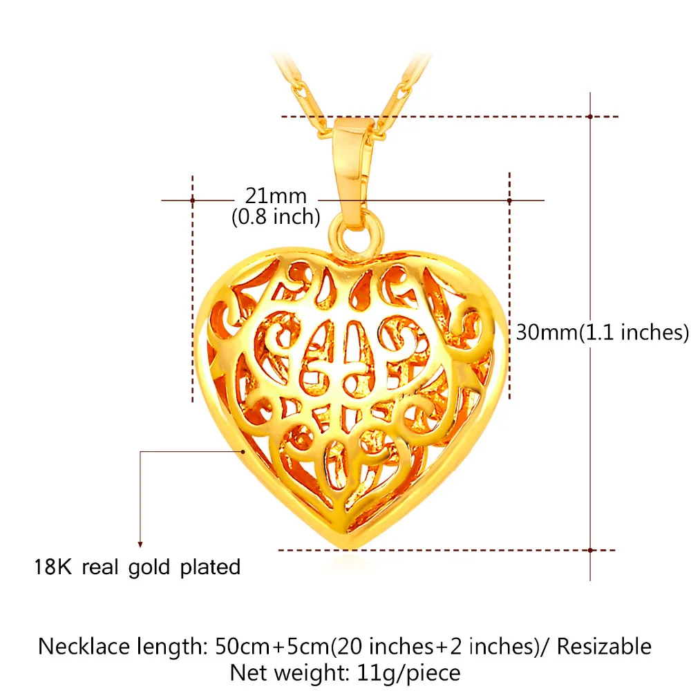 Полые сердца кулон &amp ожерелье женщин ювелирные изделия из нержавеющей стали