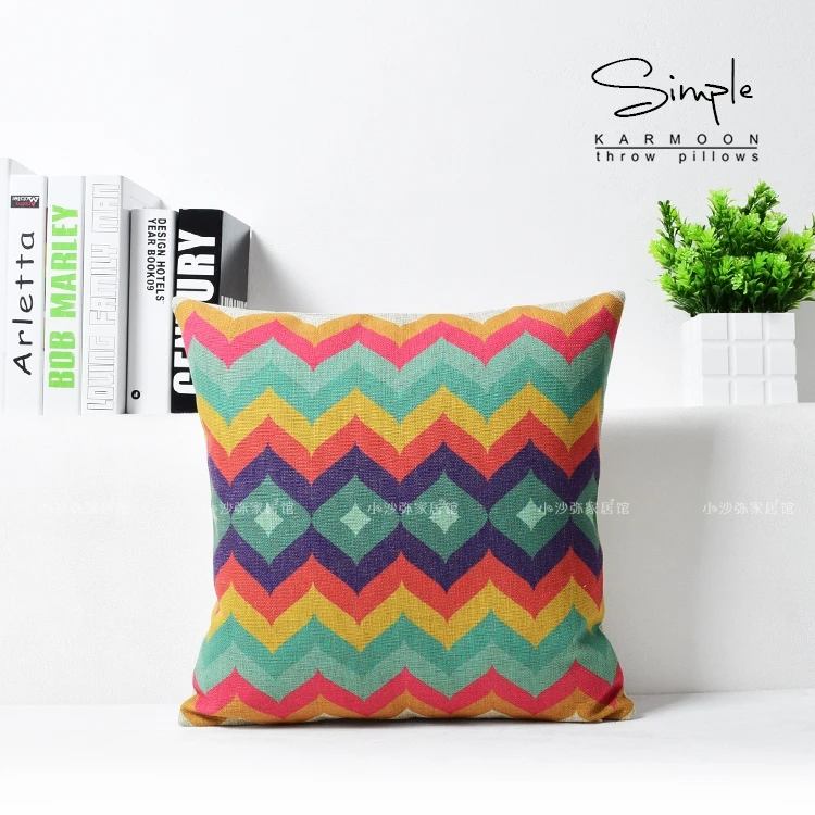 Геометрический ацтекский Наволочка на подушку Богемия с зигзагообразной