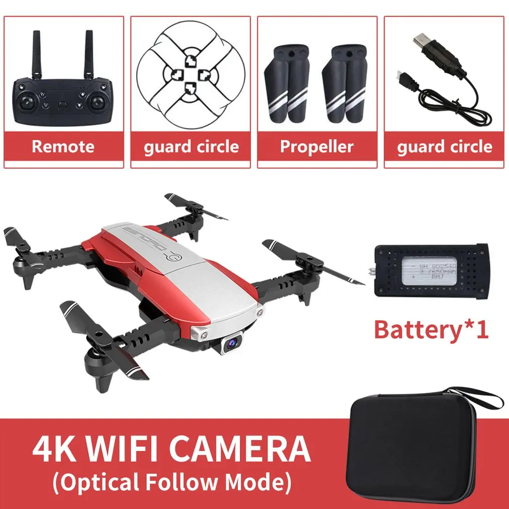 LANSENXI-NVO Квадрокоптер с HD 1080 P/4 K камерой gps Дрон 2,4G Wifi FPV RC Дрон в режиме реального времени Трансмиссия игрушка самолет - Цвет: Red 4K 1Battery