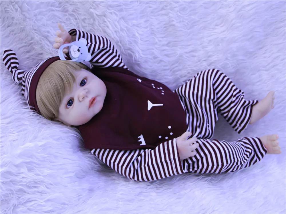 DollMai alive baby boy reborn dolls 23 &quotполностью силиконовые куклы игрушки для детей подарок