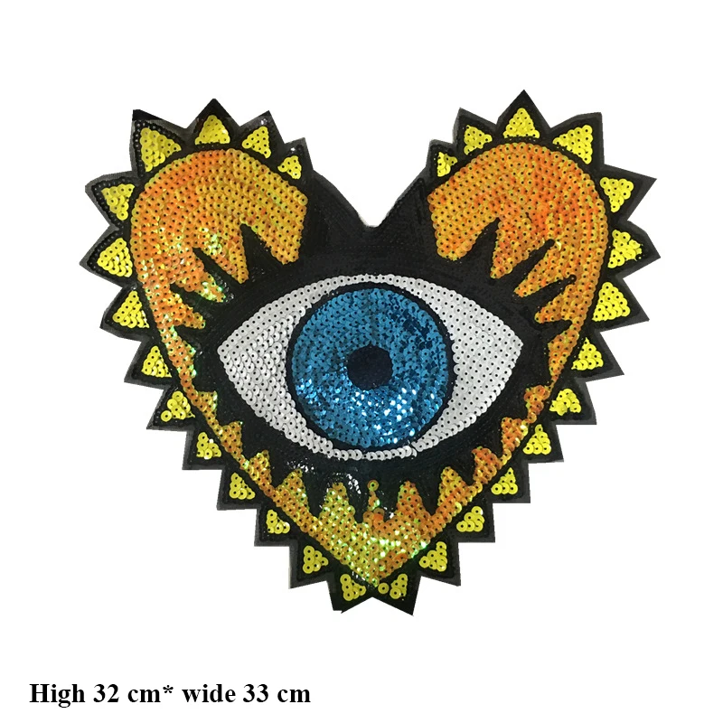 Вышитая ткань с блестками для глаз патч одежды украшение ремонта персикового