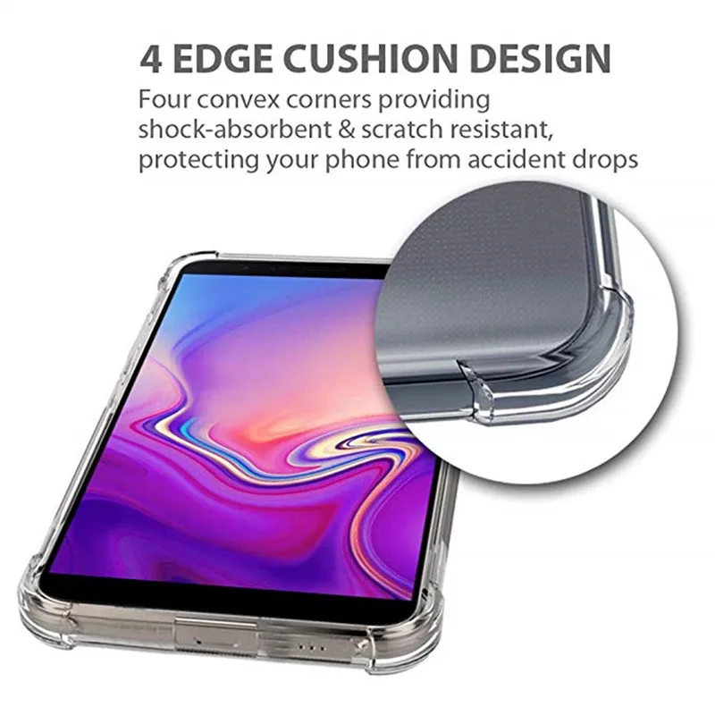 Противоударный силиконовый чехол для Samsung Galaxy Note 9 прозрачный из ТПУ A6 A8 S9 S8 J6 J4 Plus