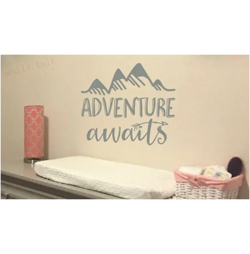 Приключение ждет виниловые наклейки на стены искусства Детская Цитата Съемный