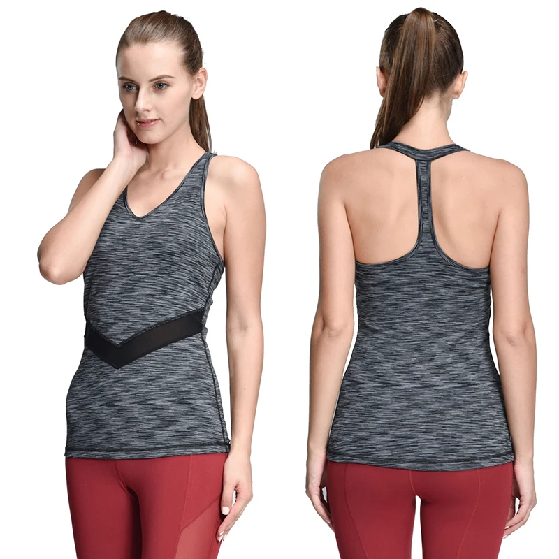 Женская Спортивная футболка без рукавов для занятий йогой фитнесом безрукавка