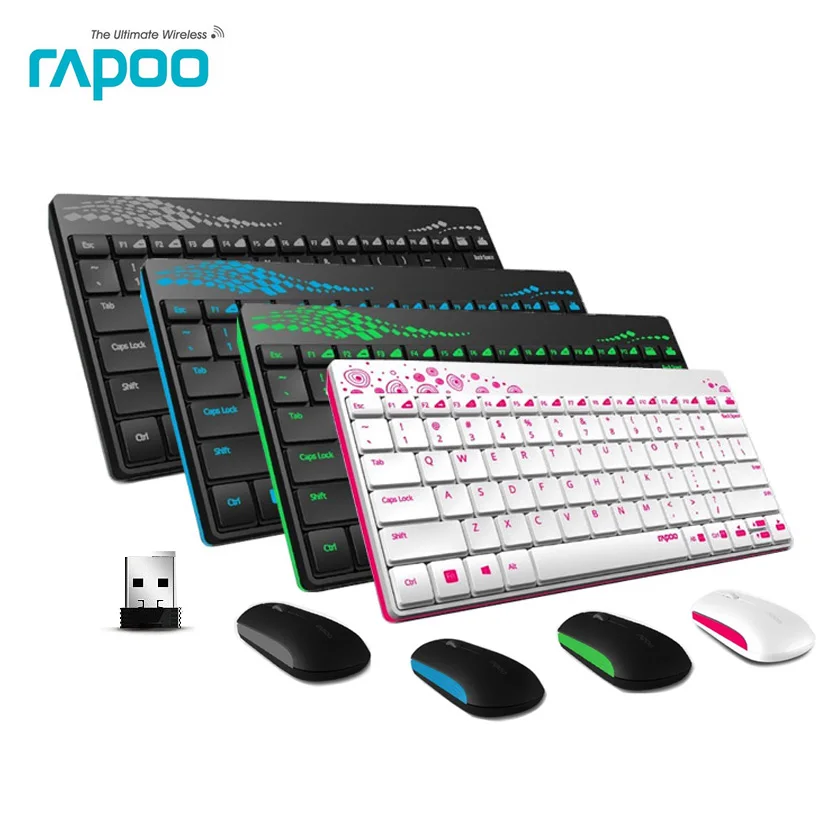 Rapoo USB Беспроводная Клавиатура Мышь Комбинированные Установить Тонкий