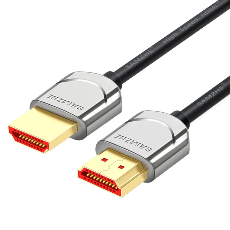 Silver SAMZHE 4K* 2K HDMI 2,0 кабель металлический разъем HDMI высокое разрешение для ноутбука тв Xbox Displayer компьютера - Цвет: Silver