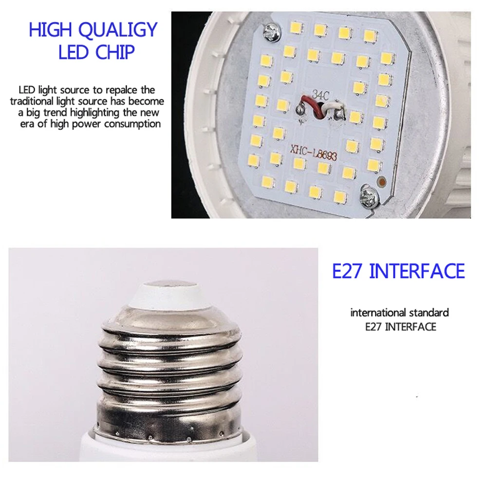 Высококачественный светодиодный энергосберегающий светильник E27 SMD 2835 5 Вт 9 13 18