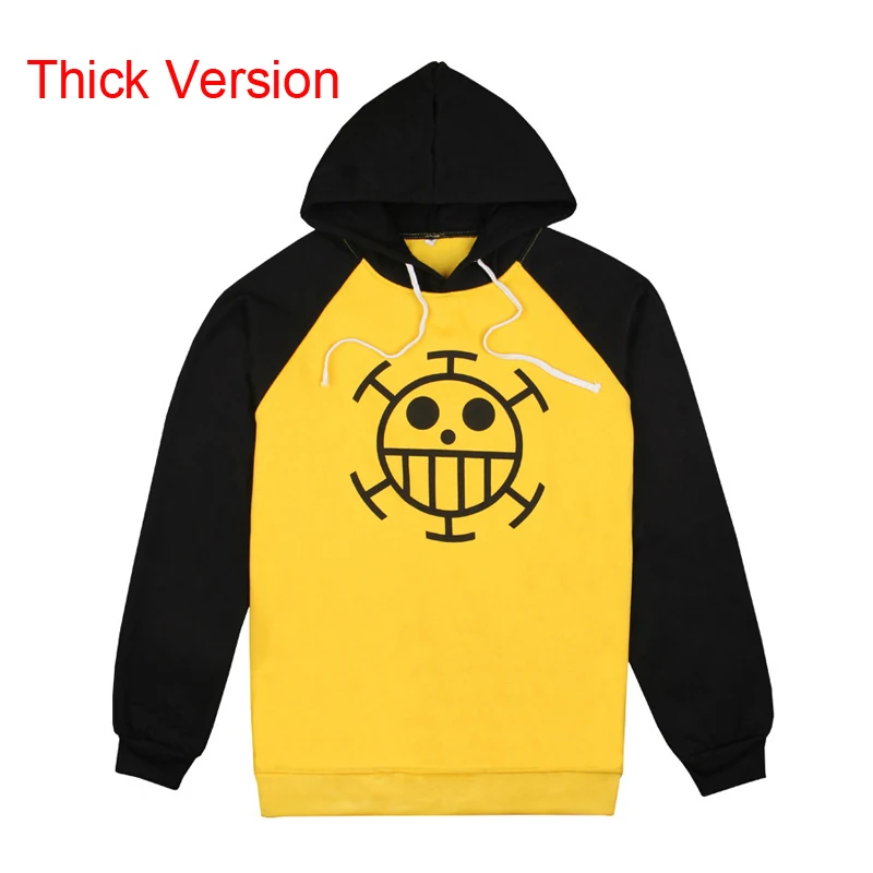 Thick Version Trafalgar Law толстовки аниме цельное пальто-жакет для косплея Мужская и Женская Повседневная Толстовка с капюшоном костюмы на Хэллоуин - Цвет: Thick Version