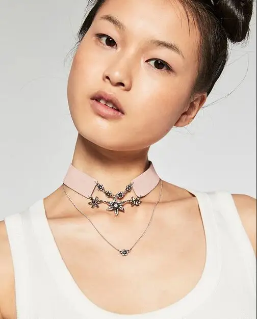 Роскошный винтажный черный кубический цирконий кулон в виде цветка колье