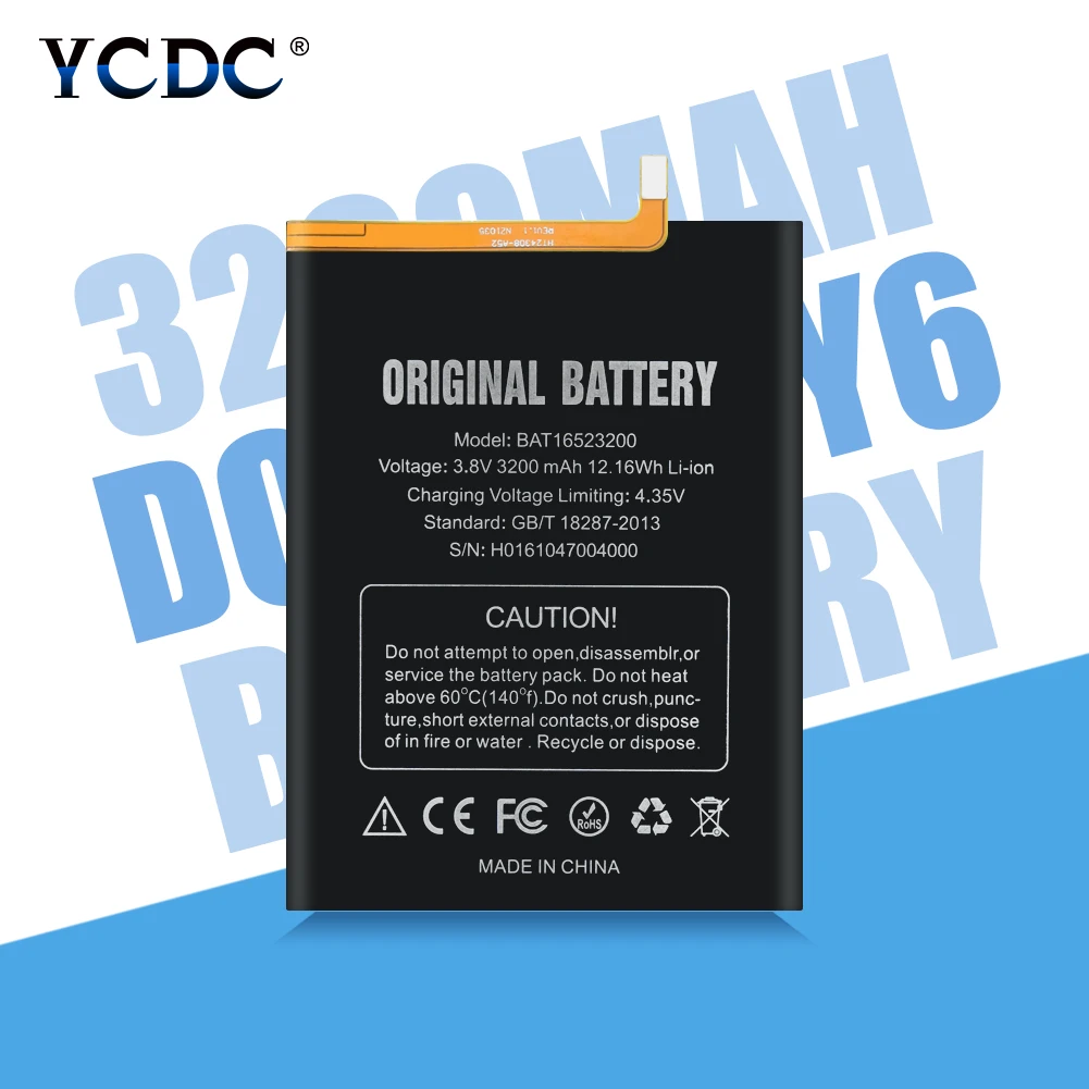 Высокое качество 3200mAh BAT16523200 Батарея перезаряжаемые батареи для телефона Для DOOGEE