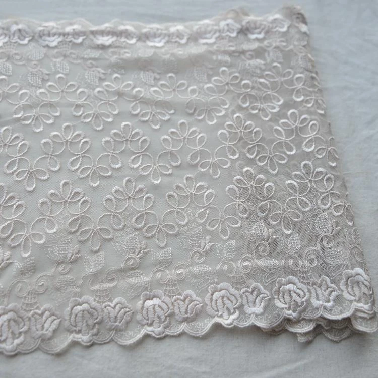 1M/lot Width 34cm exquisite black skin color embroidery mesh lace widened skirt swing baby clothes accessories SC230 | Дом и сад