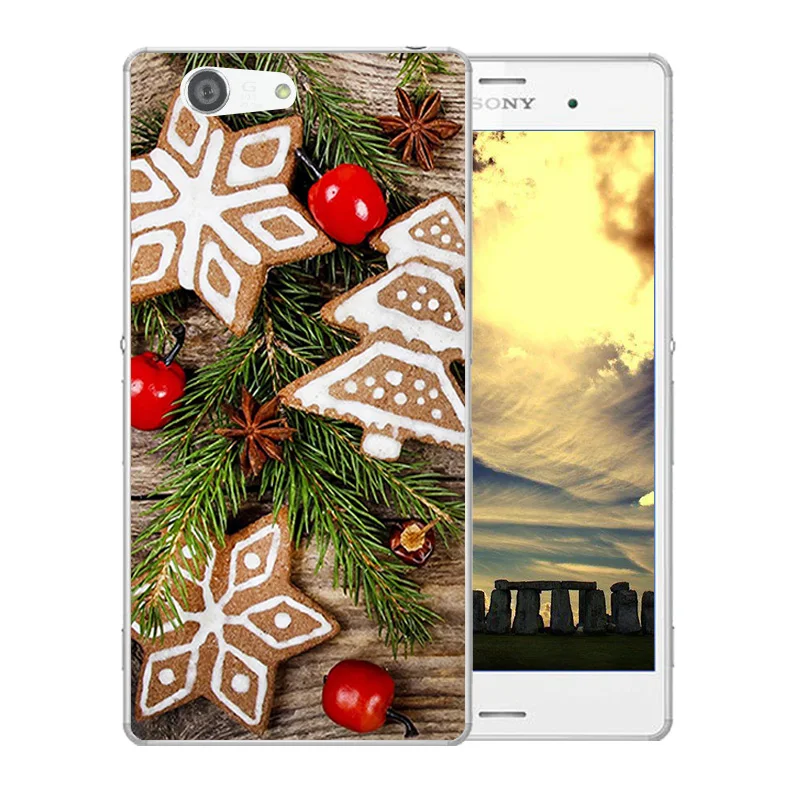 Мягкий силиконовый чехол для Sony Xperia Z3 Compact mini с рисунком Merry X'MAS телефона M55W D5803