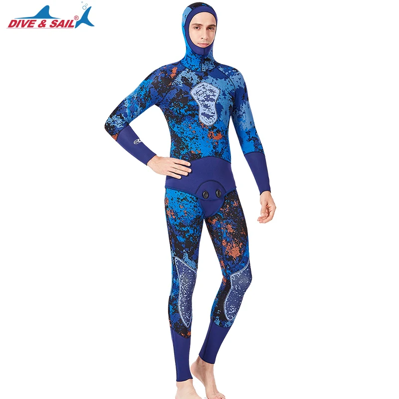 

3MM Neoprene Spearfishing Wetsuit Full Body Two-piece Set With Vest For Men Underwater Fishing Hunting Diving Swimming Wetsuits