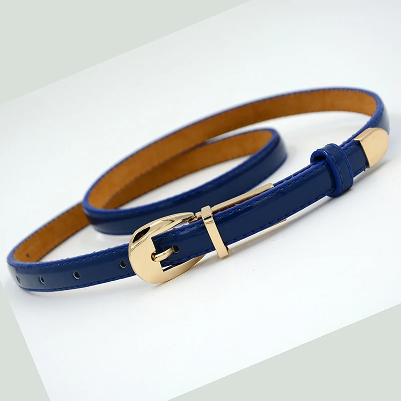 Тонкий Повседневный женский ремень с металлической пряжкой карамельного цвета