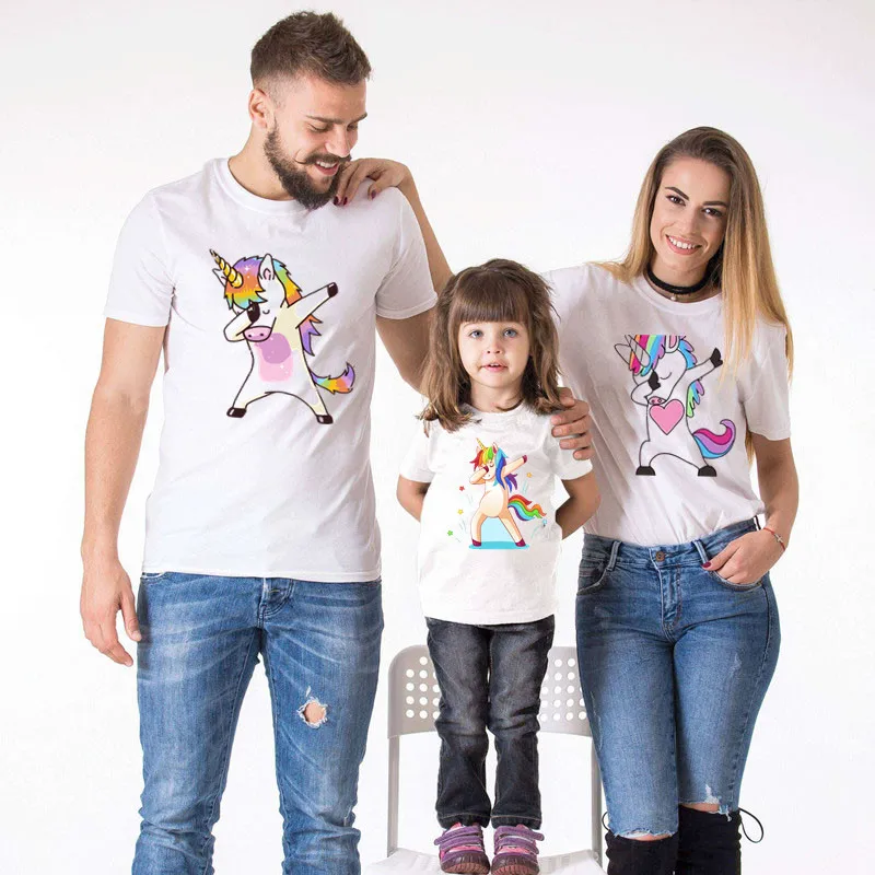 

Matching family clothing mother child baby unicorn shirt T-shirt family christmas clothes mother and kids clothes unicorn