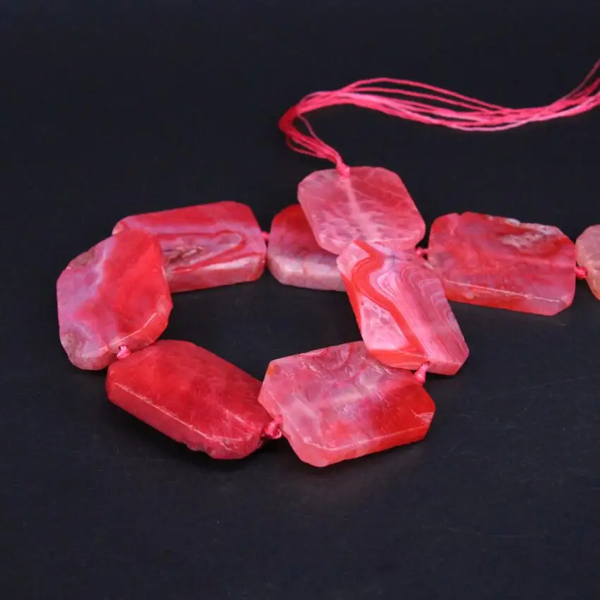 15 5 дюйма/нить Большая Натуральная роза красный дракон вены Агаты прямоугольная