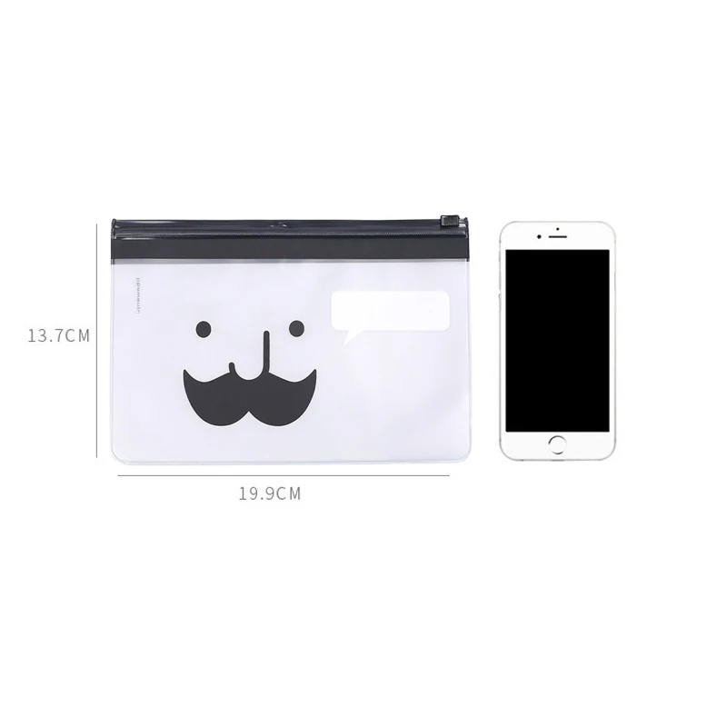 Сумка для хранения на молнии прозрачный милый пенал карандашей Карманный