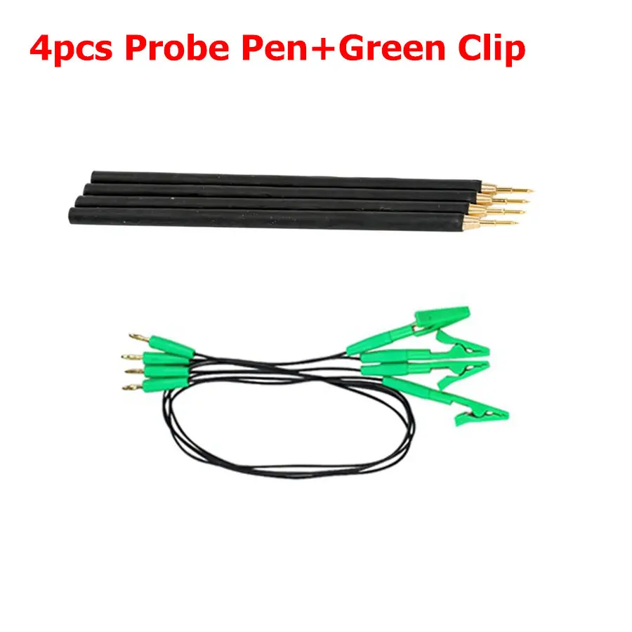 4PCS PROBE GREEN Зеленый зажим 4 шт./компл. зонд ручки 4pcs булавки с подключить кабель с разъемом для подзарядки светодиодный рамка фонового режима отладки OBD2 программирования для KTAG/KESS ЭБУ доска - Цвет: 4PCS PROBE GREEN