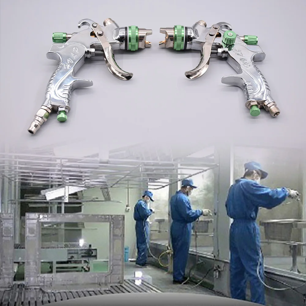 

HVLP Paint Spray Gun Set 1.4/1.7/2.0mm Steel Nozzle Airbrush for Car Painting Furnitures DIY Kit Car Auto Repair Power Tools