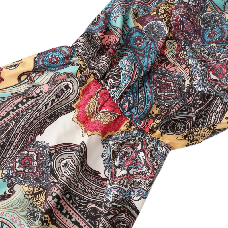 Новое поступление женское богемное пляжное платье с принтом океана летнее