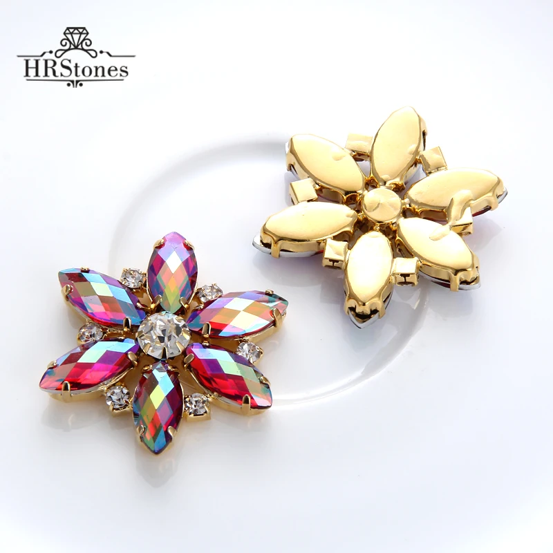 2 шт./лот 35 мм стекло * Смола красная AB Свадебная Золотая основа Кристаллы Стразы