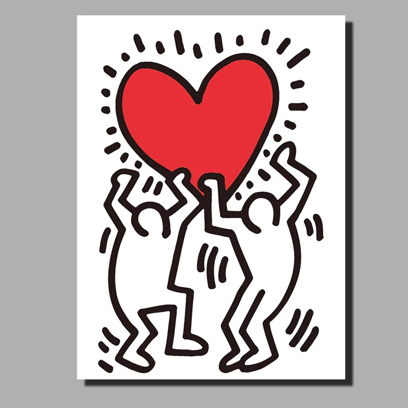 Keith Haring поп-арт, печать на холсте, мультяшная картина маслом для гостиной, кровати, холст, Художественная печать, абстрактная настенная живопись - Цвет: KEITH  (16)