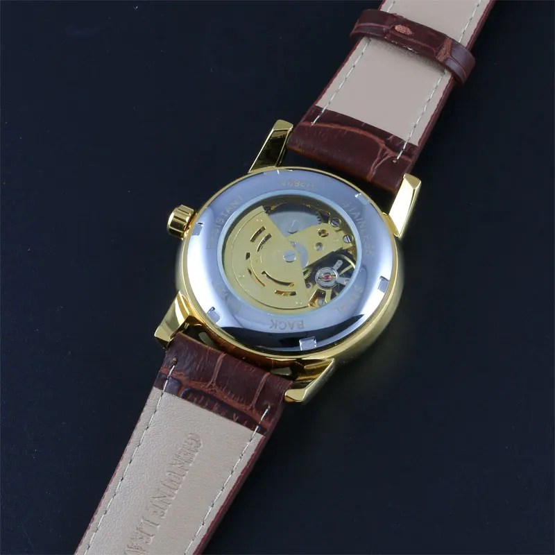 Мужские модные часы скелетоны WINNER автоматические механические наручные Calssic