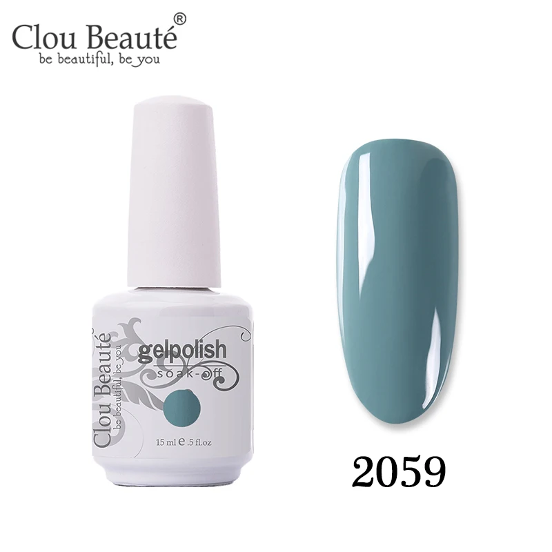 Clou Beaute дизайн ногтей Гибридный лак Полупостоянный УФ-гель для ногтей чистый цвет блеск замочить от гель-лака праймер Гель-лак - Цвет: 2059