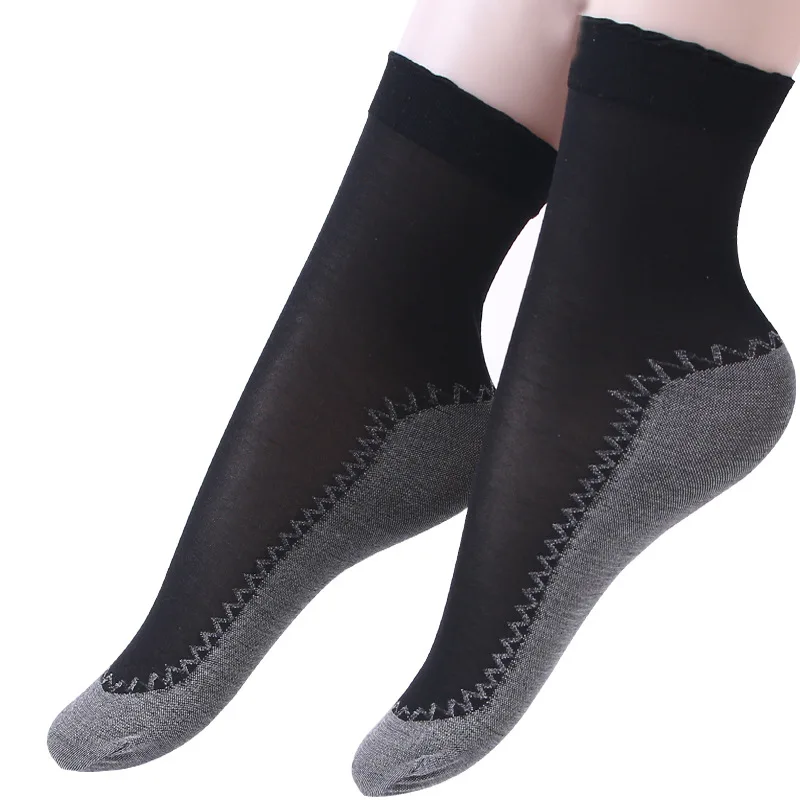

Summer new sexy super thin steel stockings plus cotton bottom in the tube core silk pure color stocking