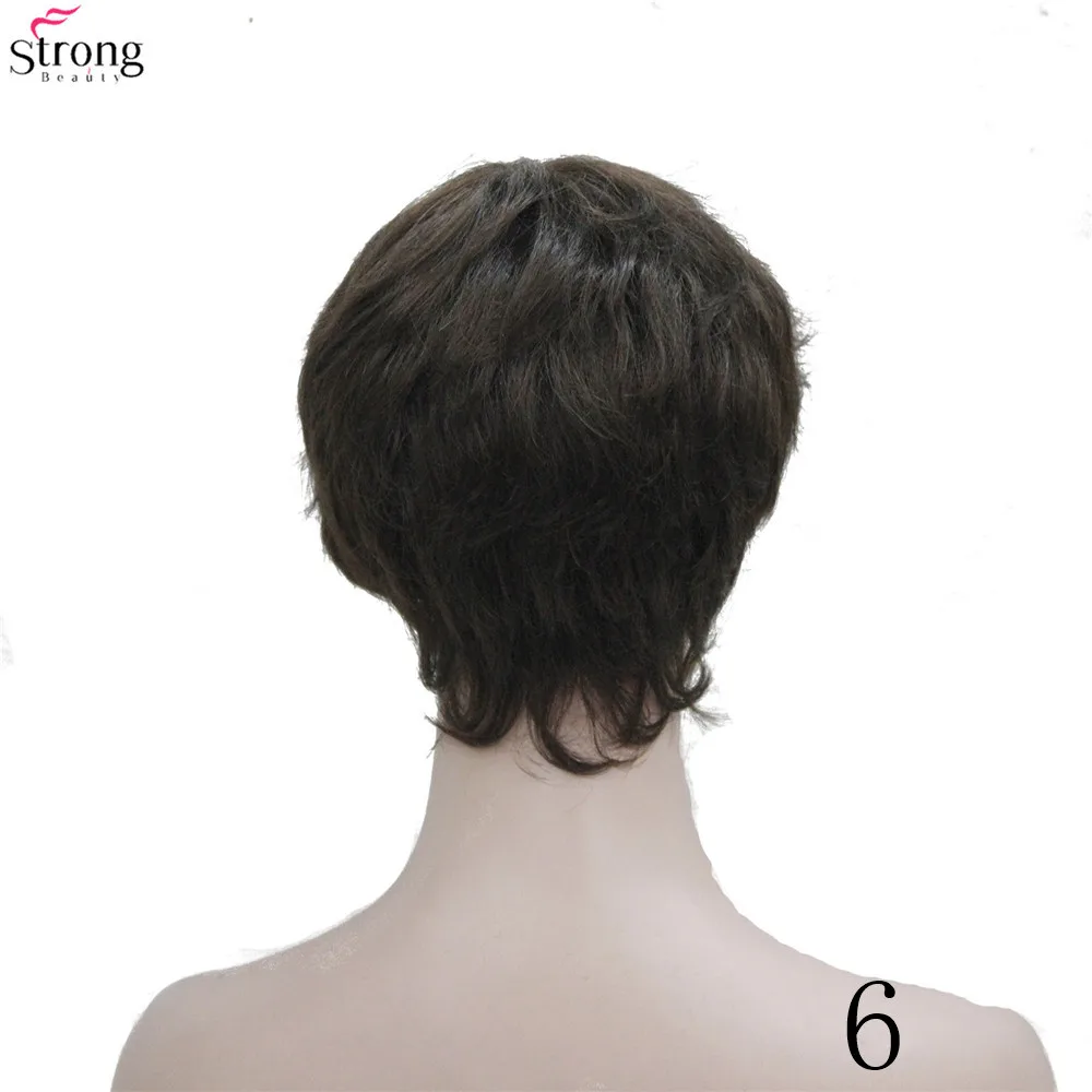 StrongBeauty женские парики коричневый/Блонд микс короткий прямой натуральный синтетический парик