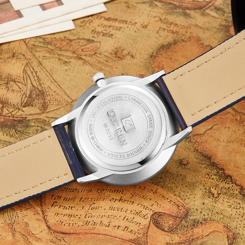 2018 Роскошные Брендовые мужские часы ультра тонкие из натуральной кожи кварцевые