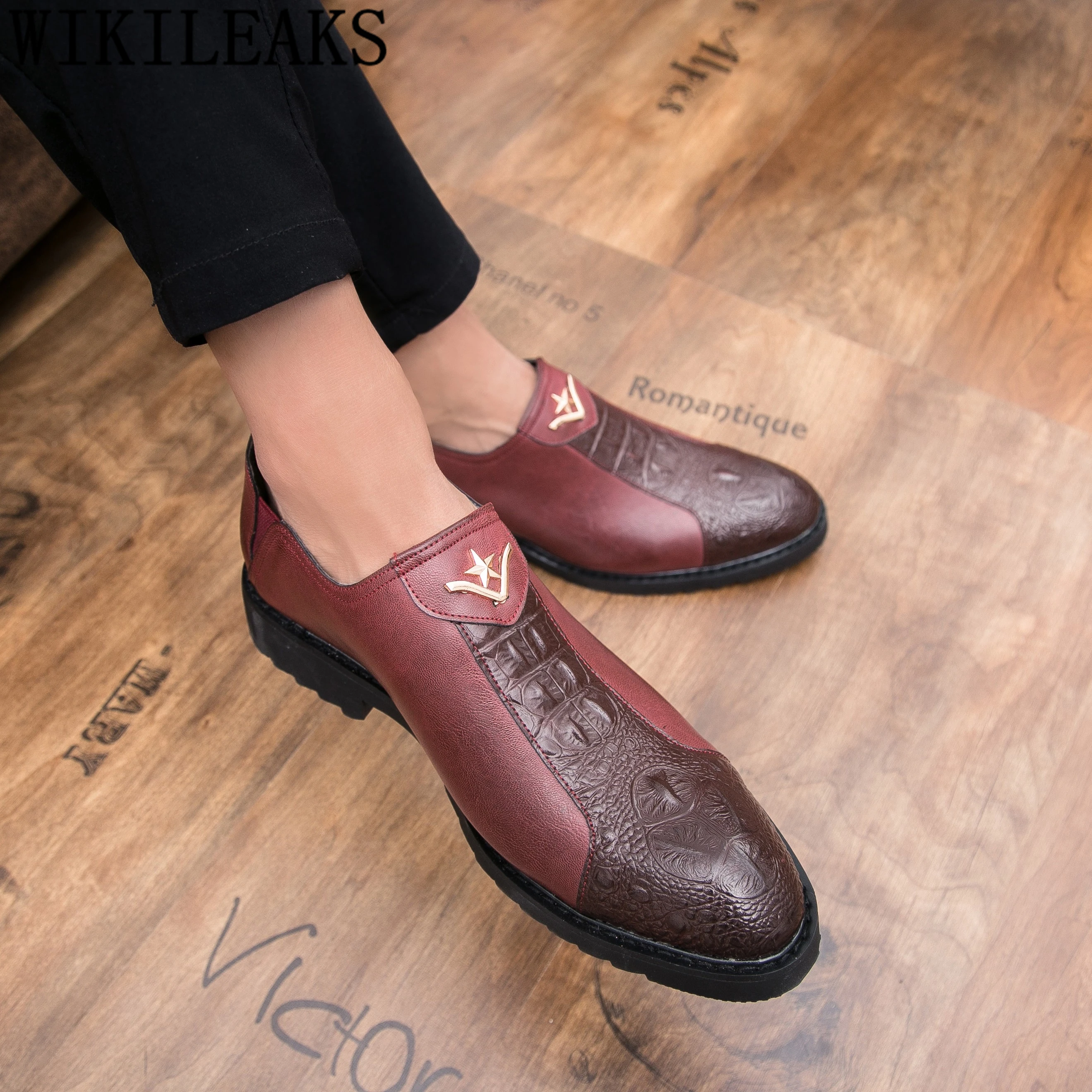 Обувь из крокодиловой кожи Мужская элегантная дизайнерская обувь классическая