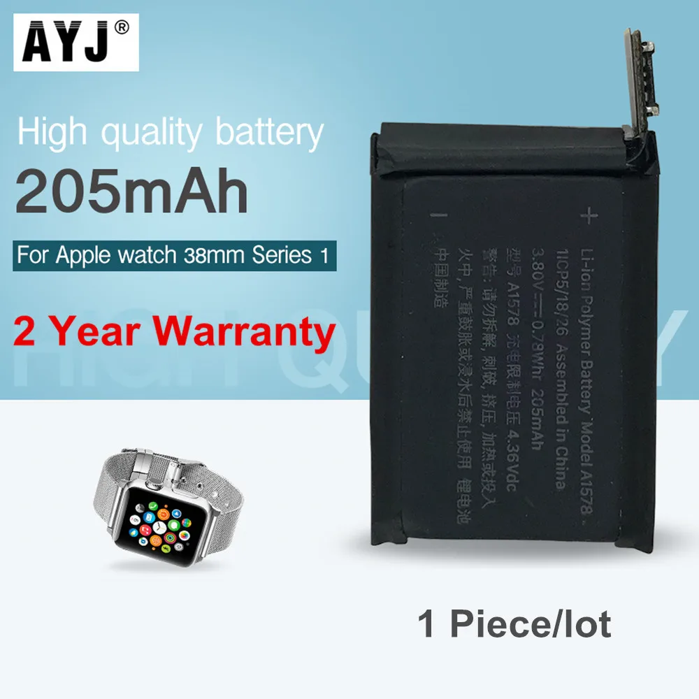 Оригинальный аккумулятор AYJ для Apple Watch Series 1 шт./лот 38 мм S1 реальная емкость 205 мА ·