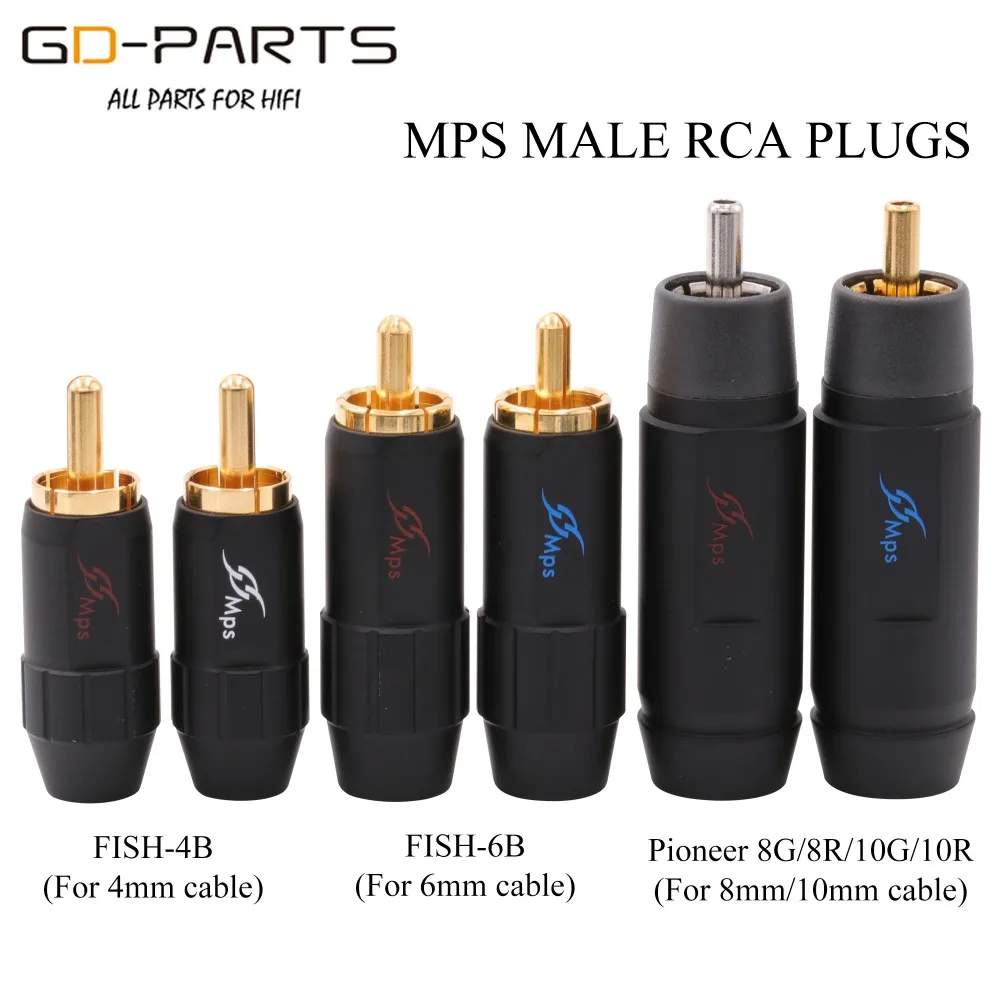 MPS штекер RCA Phono разъем Jack 4 мм 6 мм 8 мм 10 мм кабель для Hifi аудио AMP CD DIY Покрытие золотом и Родием Латунь