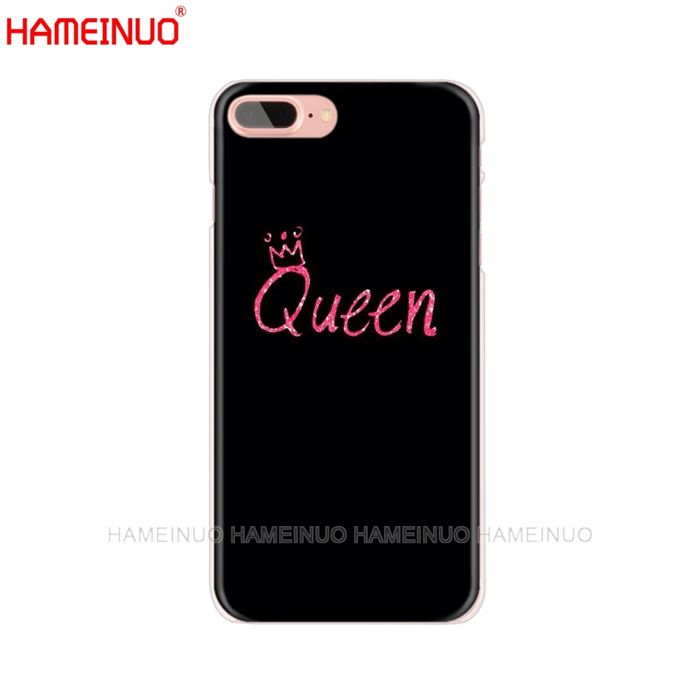 HAMEINUO король и королева Корона чехол для мобильного телефона iphone X 8 7 6 4 4s 5 5s SE 5c 6s