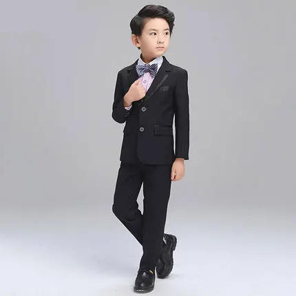 (Пиджак + брюки галстук бабочка рубашка жилет) костюмы для мальчиков и девочек