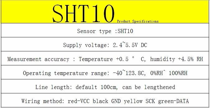 SHT10 SHT21 SHT30 SHT31 SHT35 SHT11 SHT20 датчик температуры и влажности Зонд длина линии 1 метр заостренный/плоская головка