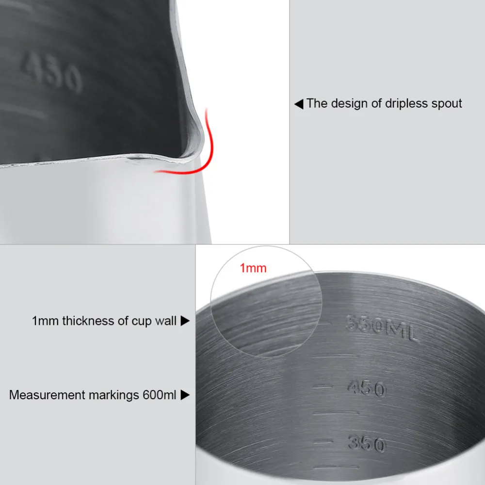 600 мл кувшин для кофе из нержавеющей стали бариста кухонный и молока|Кувшины