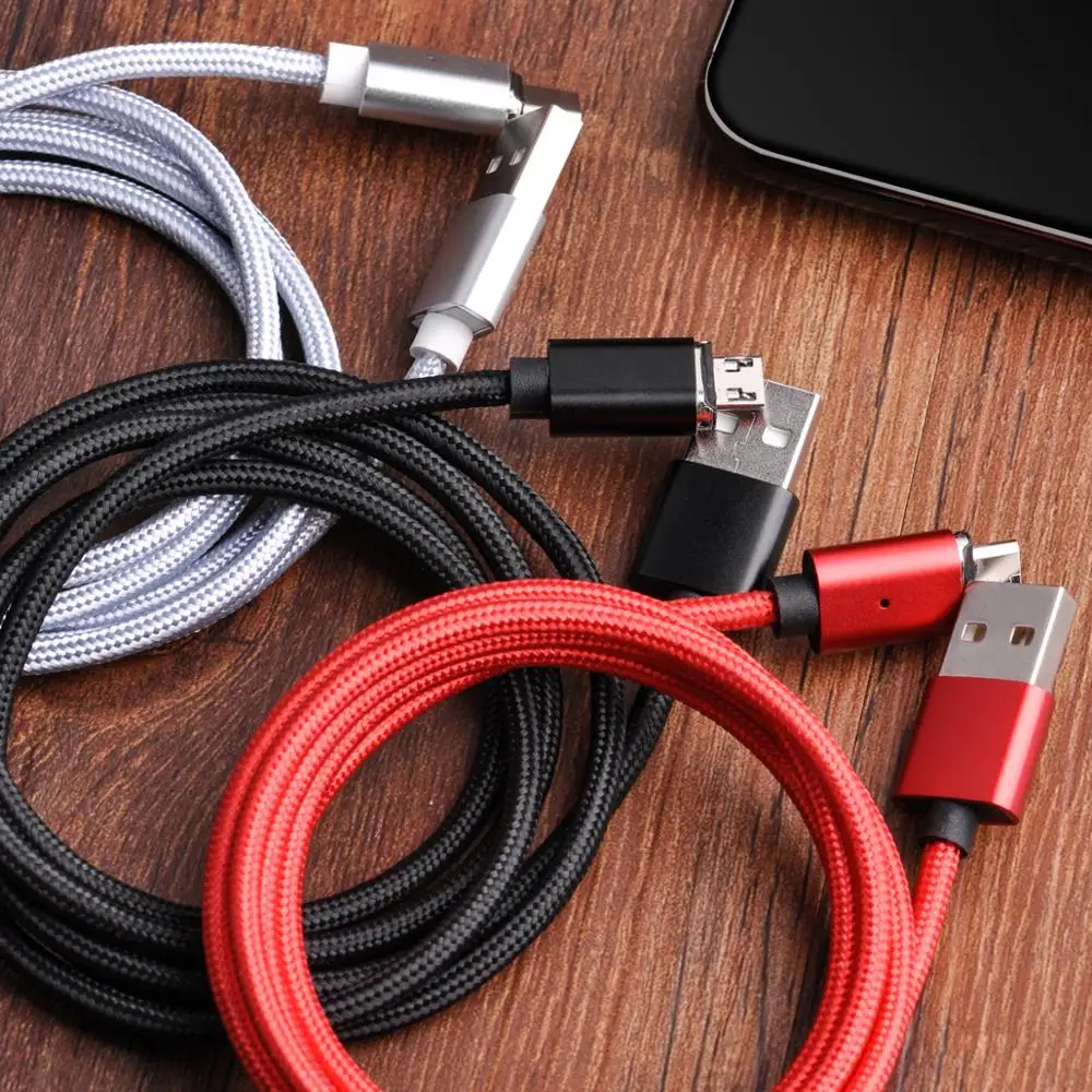 Магнитный кабель ANMONE Micro USB Type C 1 м 2 в нейлоновой оплетке провод для быстрой