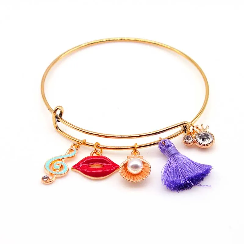 Pulseiras Feminina,, очаровательные браслеты с кисточками, расширяемые с покрытием, ювелирные изделия для женщин, Char