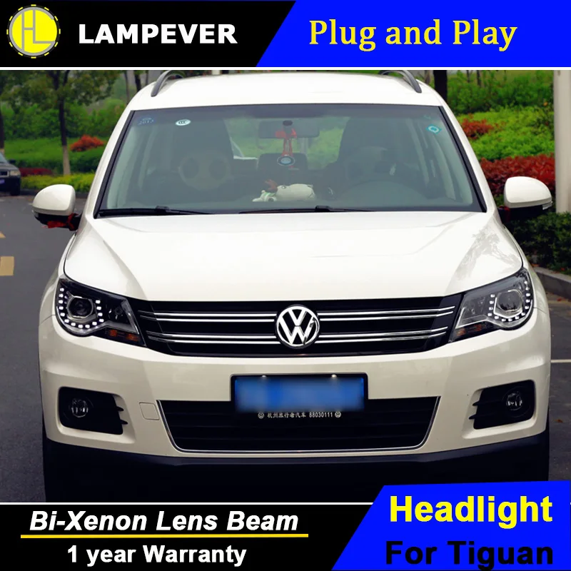 Lampever Стайлинг для VW Tiguan фары 2009-2012 светодиодный DRL Bi Xenon объектив высокого